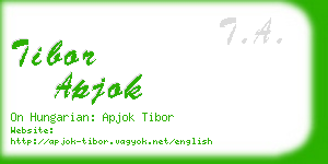 tibor apjok business card